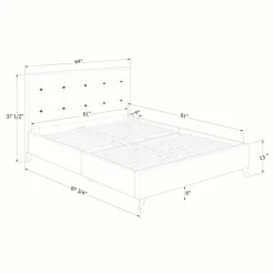Grand lit en tissu avec tête de lit (60