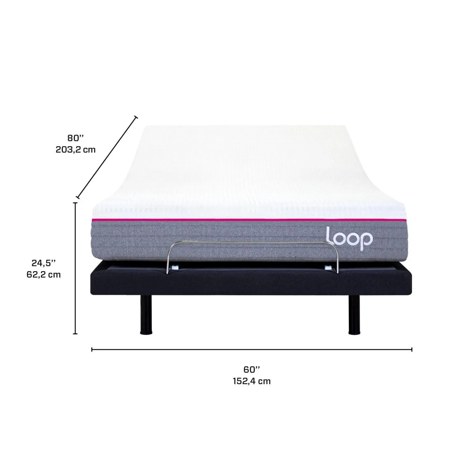 Grand lit électrique avec matelas loop (60")