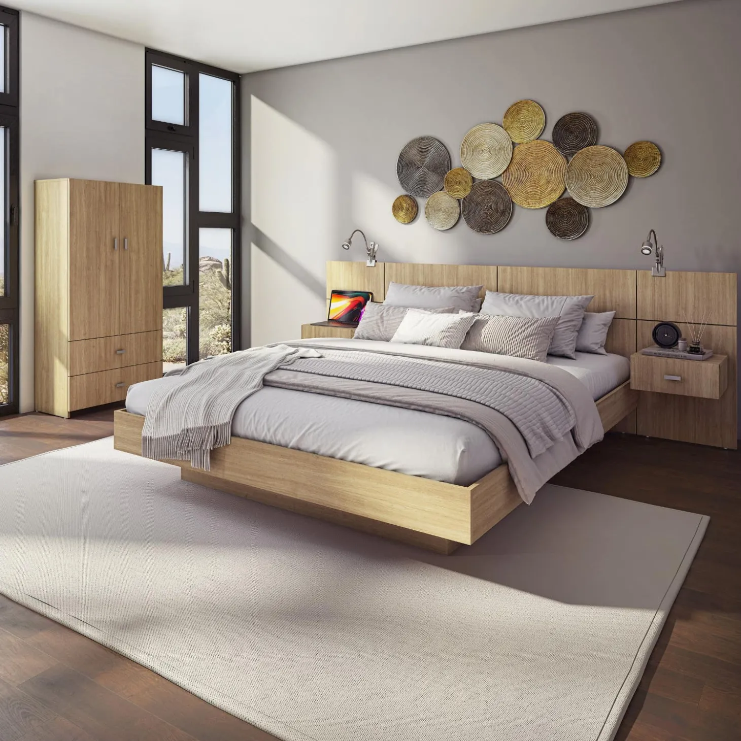 Grand lit plateforme (60'')