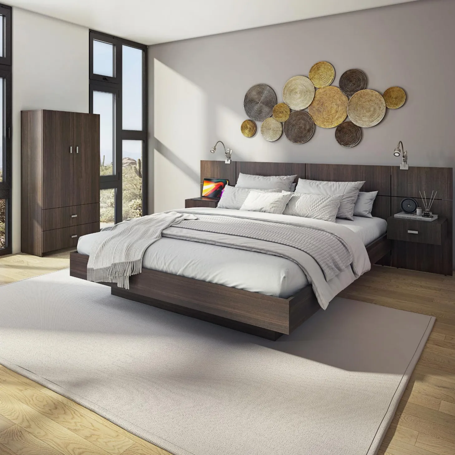 Grand lit plateforme (60'')