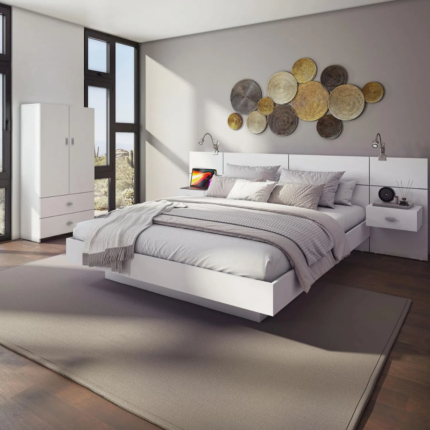 Grand lit plateforme (60'')