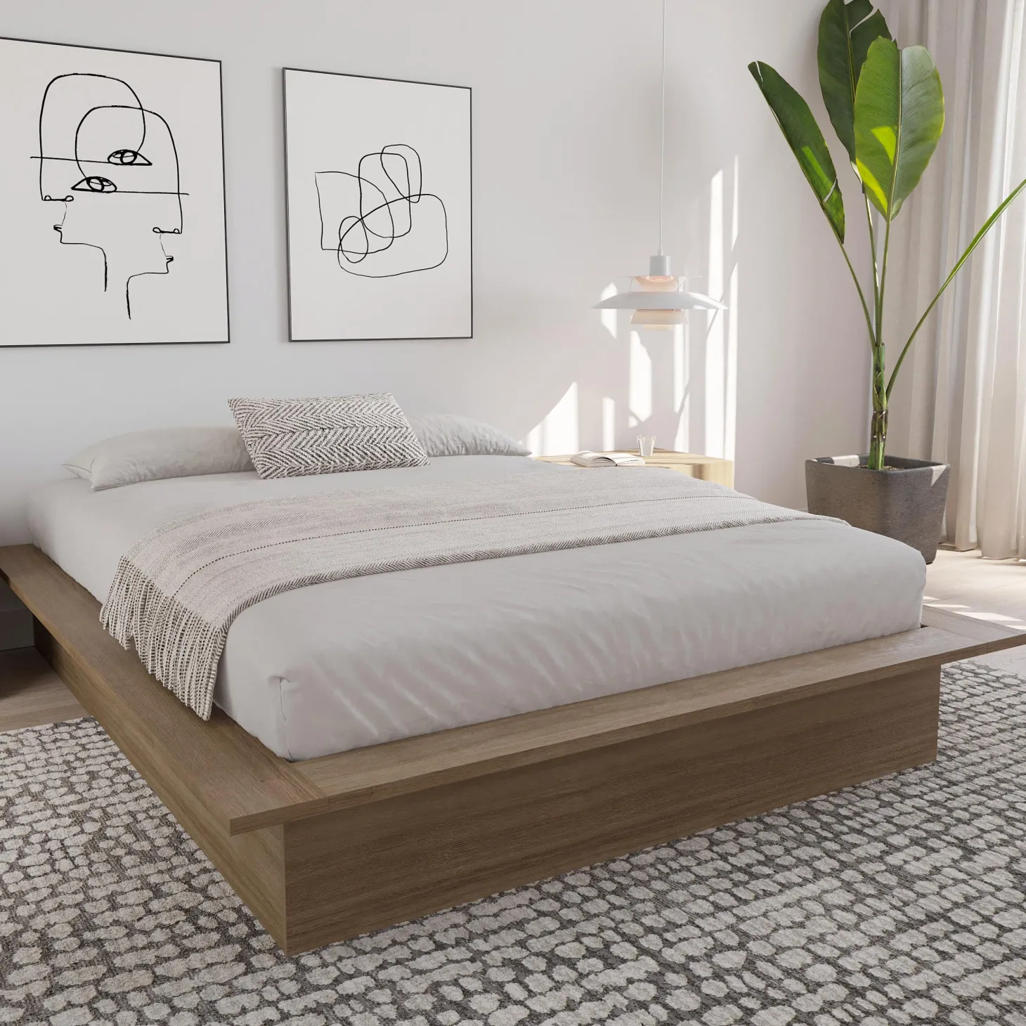 Grand lit plateforme (60") - Nexera