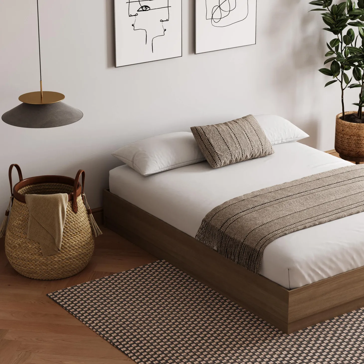 Grand lit plateforme (60") - Nexera