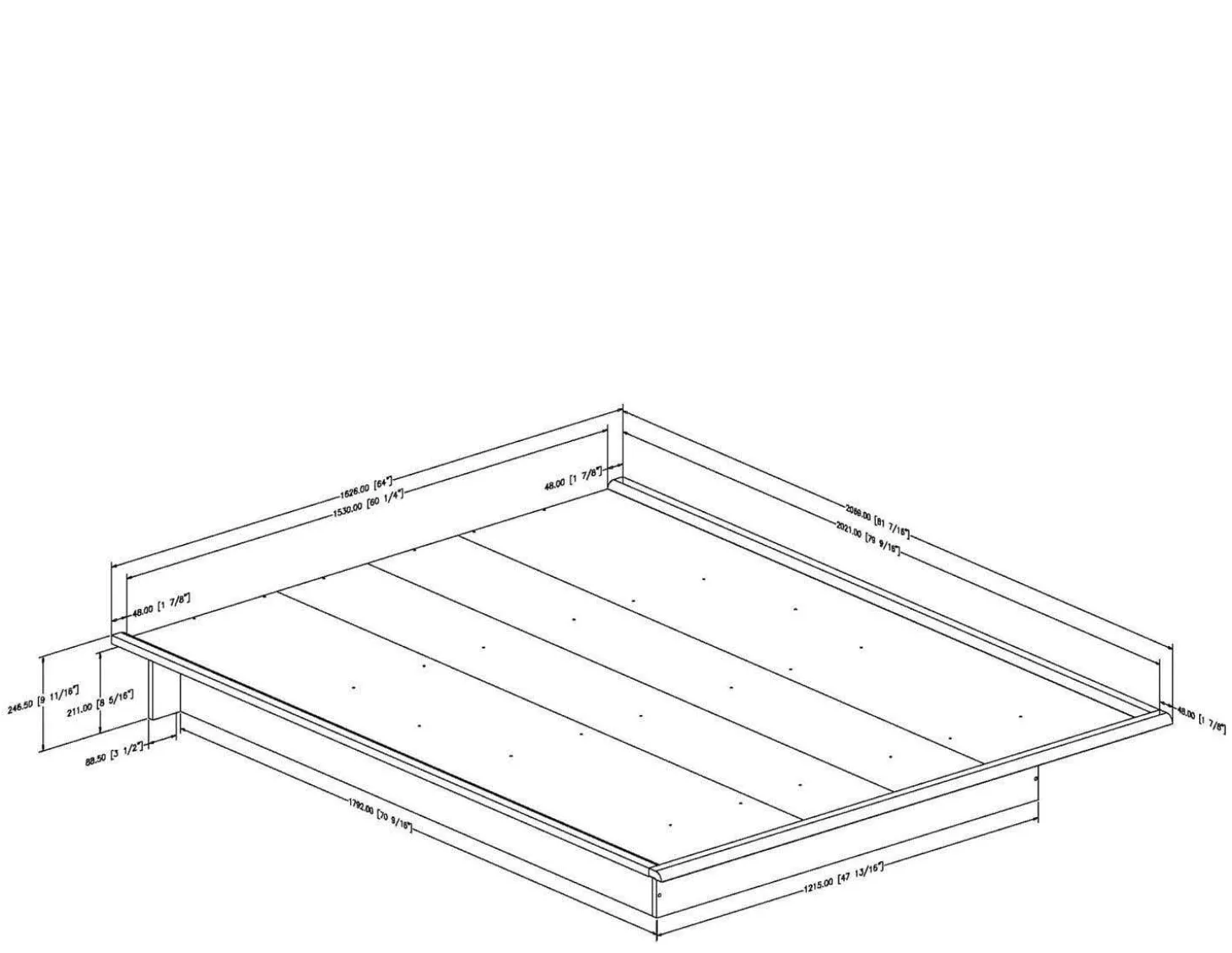 Grand lit plateforme (60") - South Shore