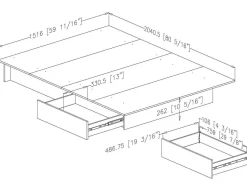 Grand lit plateforme (60