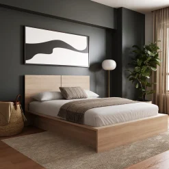 Grand lit plateforme avec tête de lit (60