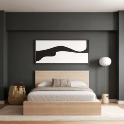 Grand lit plateforme avec tête de lit (60