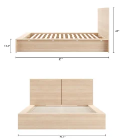 Grand lit plateforme avec tête de lit (60