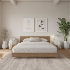 Grand lit plateforme avec tête de lit (60") - Nexera