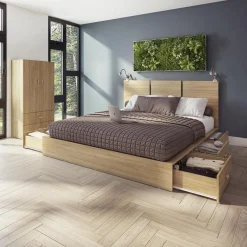 Grand lit plateforme avec tête de lit (60'')