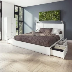 Grand lit plateforme avec tête de lit (60'')
