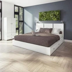 Grand lit plateforme avec tête de lit (60'')
