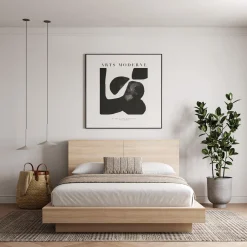 Grand lit plateforme avec tête de lit (60") - Nexera