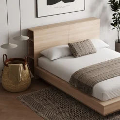 Grand lit plateforme avec tête de lit (60
