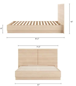 Grand lit plateforme avec tête de lit (60