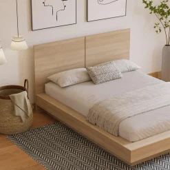 Grand lit plateforme avec tête de lit (60