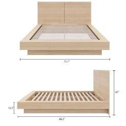 Grand lit plateforme avec tête de lit (60