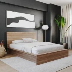 Grand lit plateforme avec tête de lit (60") - Nexera
