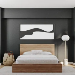 Grand lit plateforme avec tête de lit (60