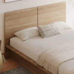Grand lit plateforme avec tête de lit (60