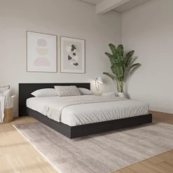 Grand lit plateforme avec tête de lit (60