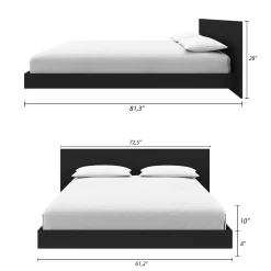Grand lit plateforme avec tête de lit (60