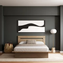 Grand lit plateforme avec tête de lit (60