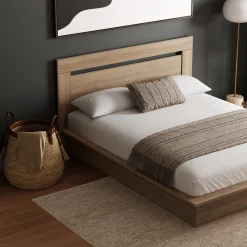 Grand lit plateforme avec tête de lit (60