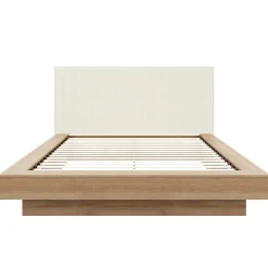 Grand lit plateforme en tissu avec tête de lit (60") - Nexera