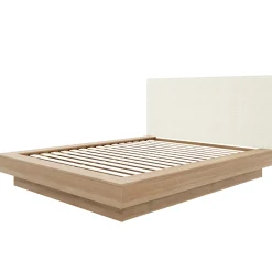 Grand lit plateforme en tissu avec tête de lit (60