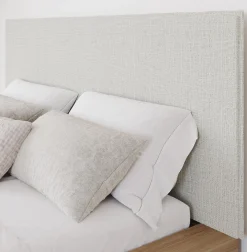 Grand lit plateforme en tissu avec tête de lit (60