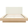 Grand lit plateforme en tissu avec tête de lit (60") - Nexera