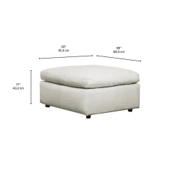Grand ottoman rectangulaire - beige