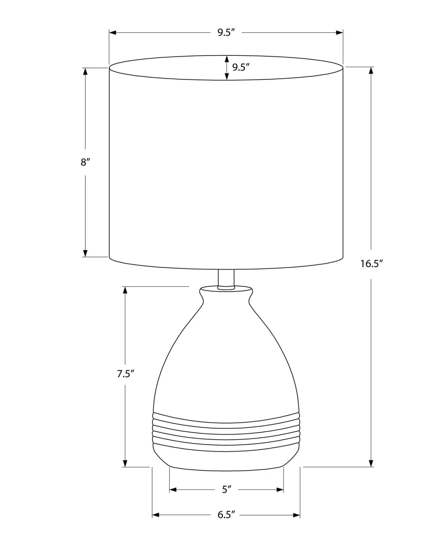 Lampe de table 17"H en céramique