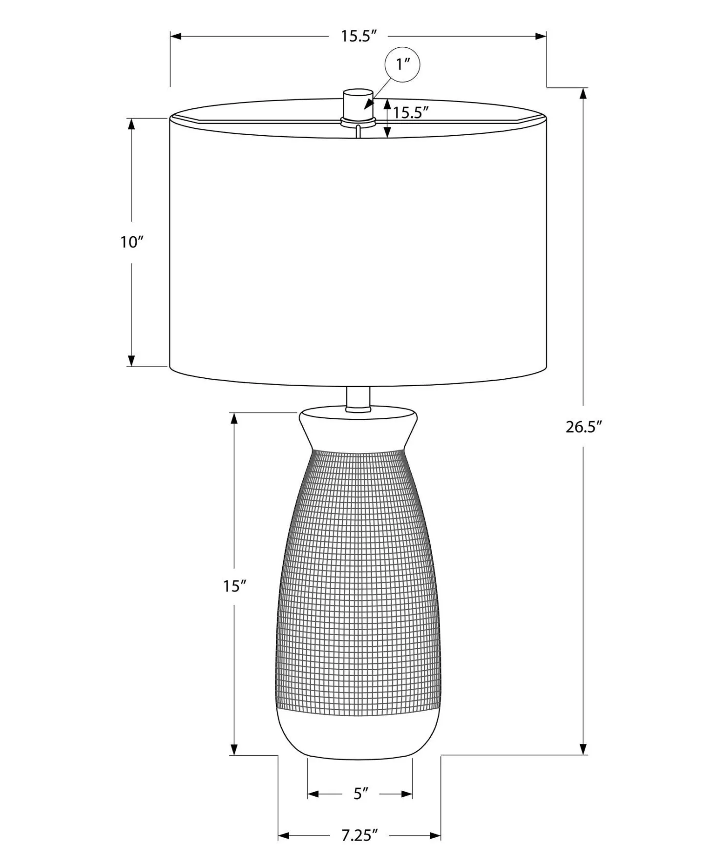 Lampe de table 27"H en céramique