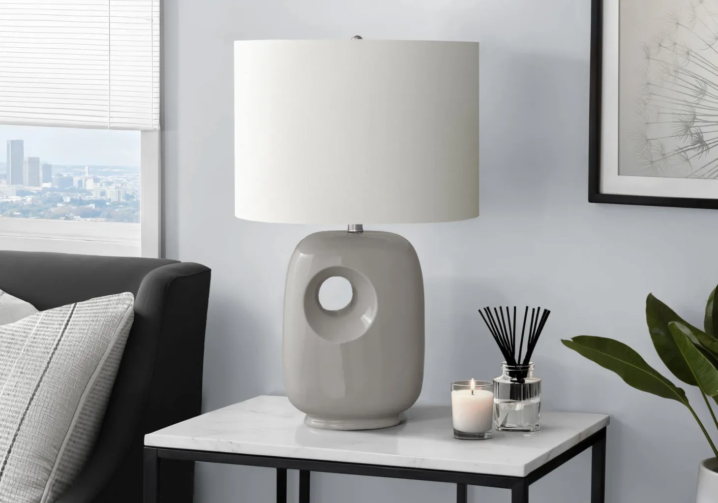 Lampe de table 26"H en céramique