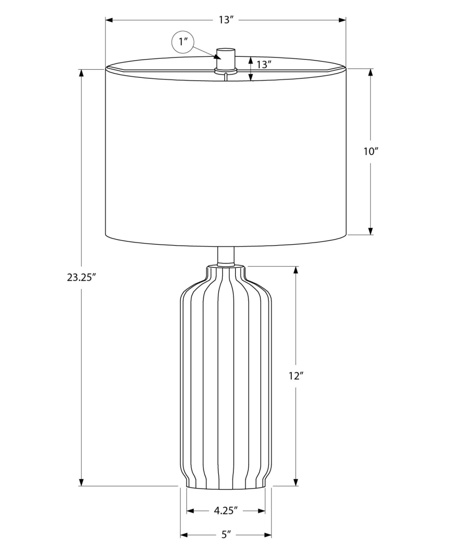 Lampe de table 23"H en céramique