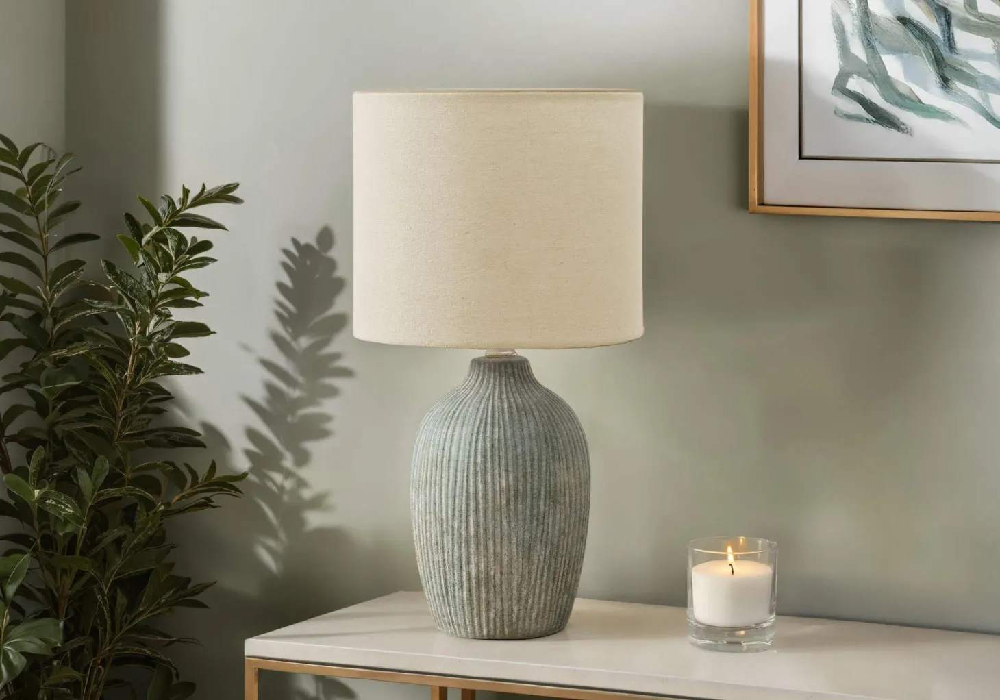 Lampe de table 18"H en céramique
