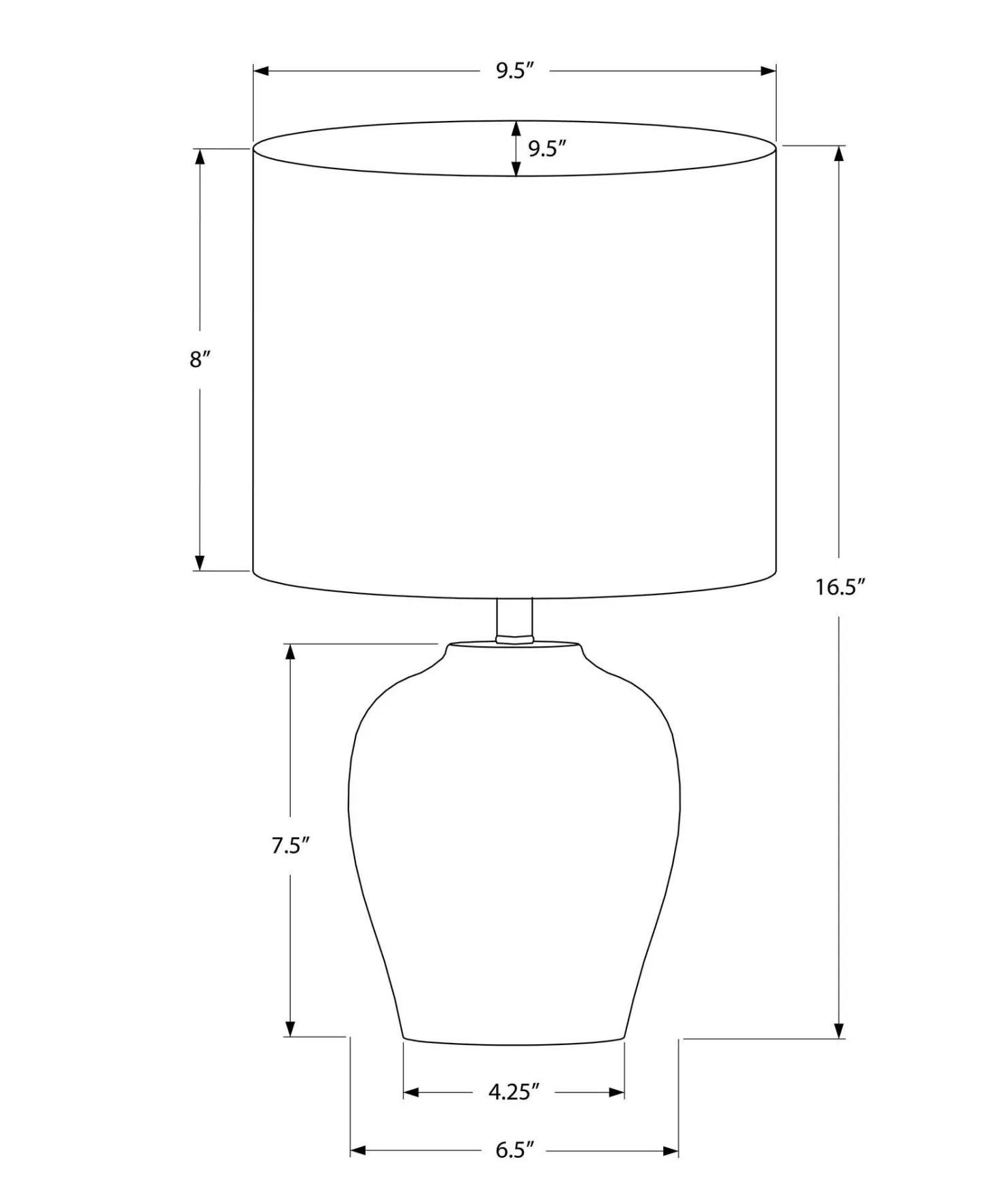 Lampe de table 17"H en céramique
