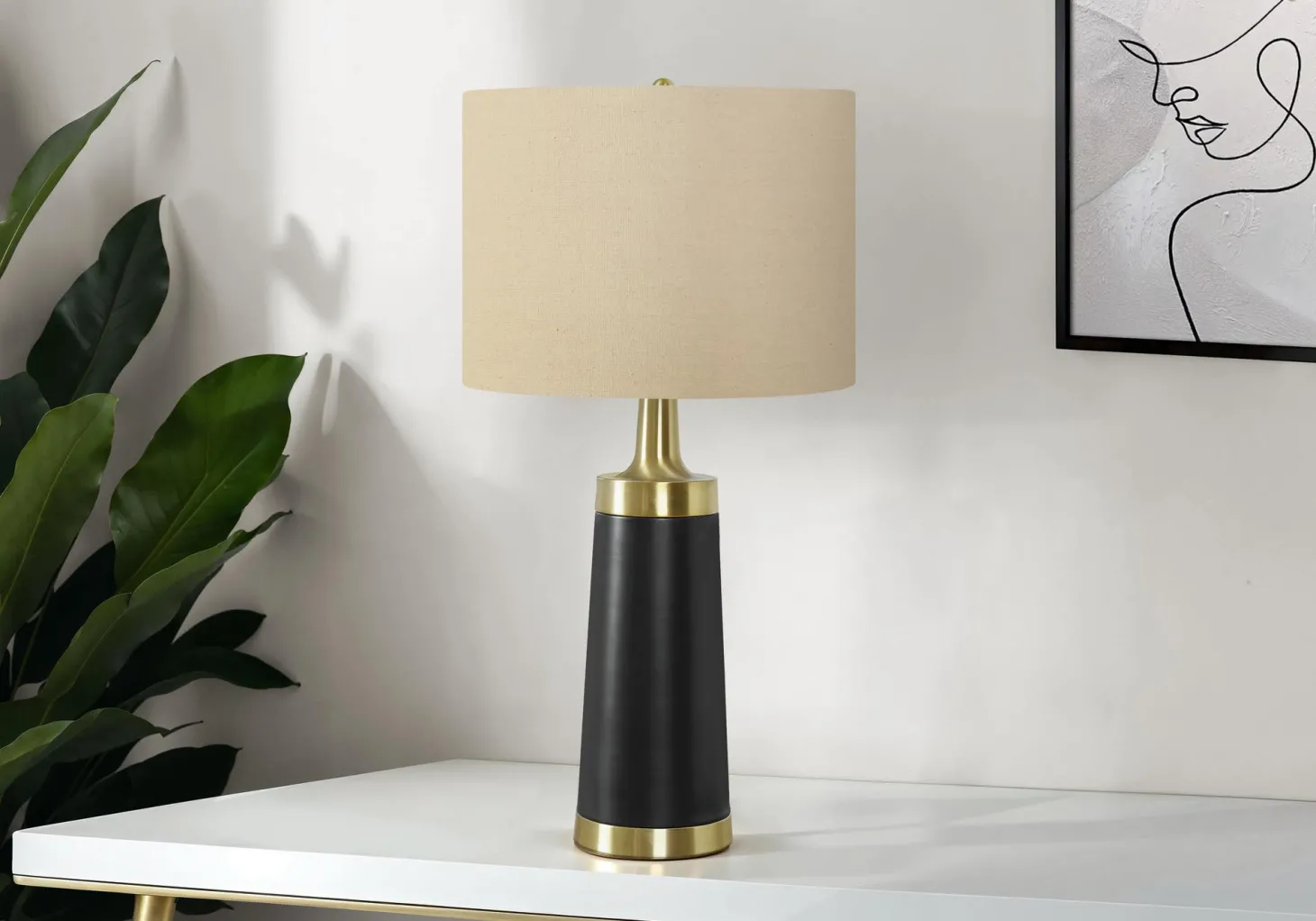 Lampe de table 28"H en métal