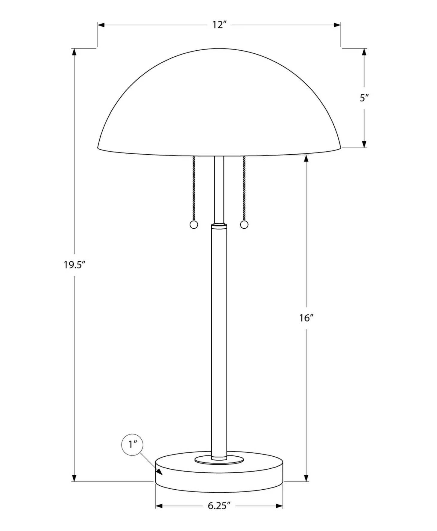 Lampe de table 20"H en métal