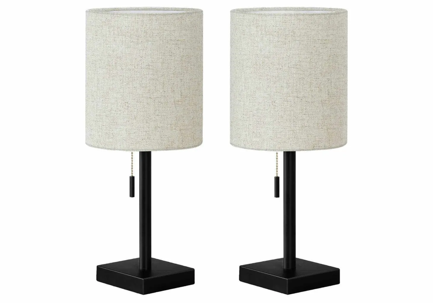 lampe de table 17"H en métal avec ports usb (bte de 2)