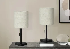 lampe de table 17"H en métal avec ports usb (bte de 2)