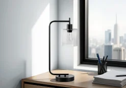 Lampe de table 20"H en métal avec ports usb