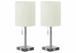 lampe de table 17"H en métal avec ports usb (bte de 2)