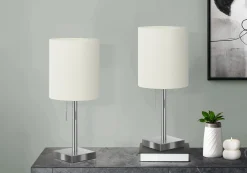 lampe de table 17"H en métal avec ports usb (bte de 2)