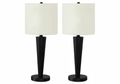 lampe de table 24"H en métal avec ports usb (bte de 2)
