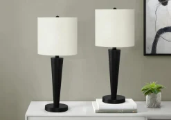 lampe de table 24"H en métal avec ports usb (bte de 2)