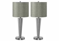 lampe de table 24"H en métal avec ports usb (bte de 2)