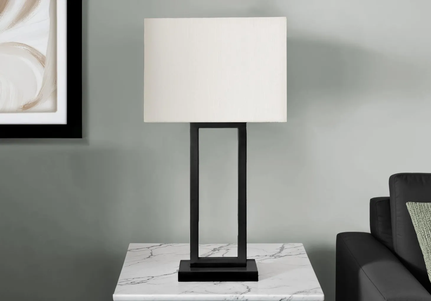 Lampe de table 28"H en métal avec port usb